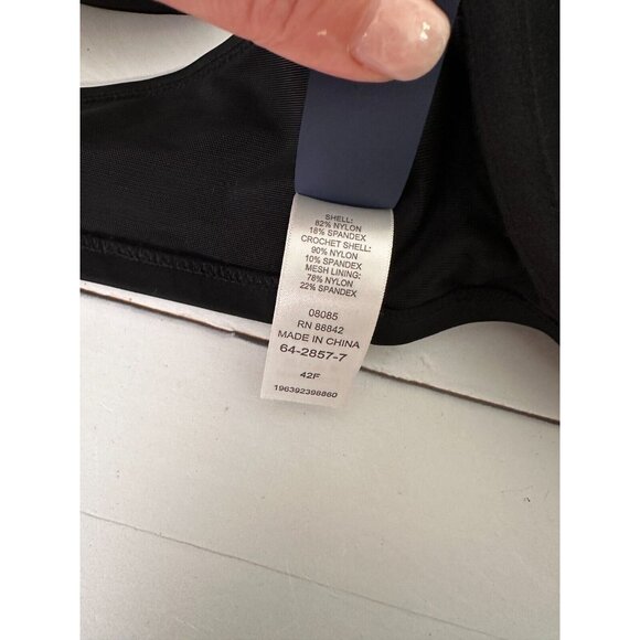 PLUS SIZE 42F NEW Swimsuits For All Bikini Top Black Lace Style Accents - Picture 8 of 10